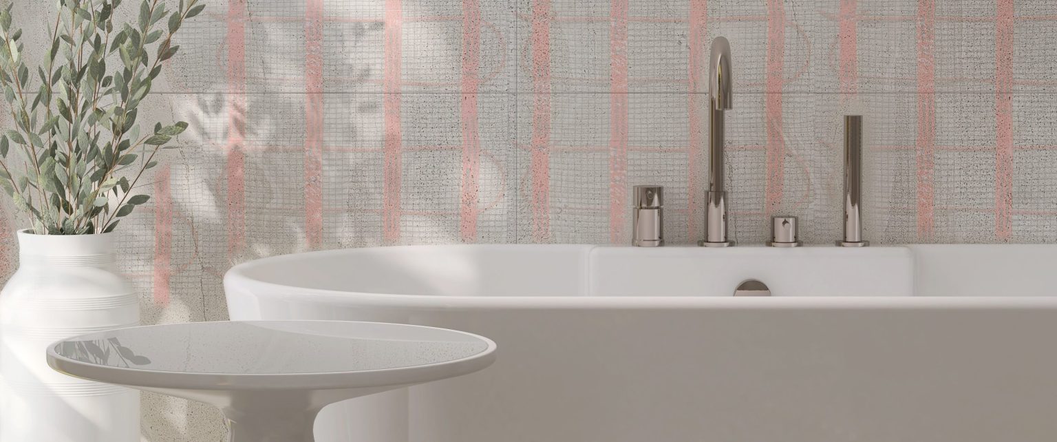 Wall heating mat installed behind tiles