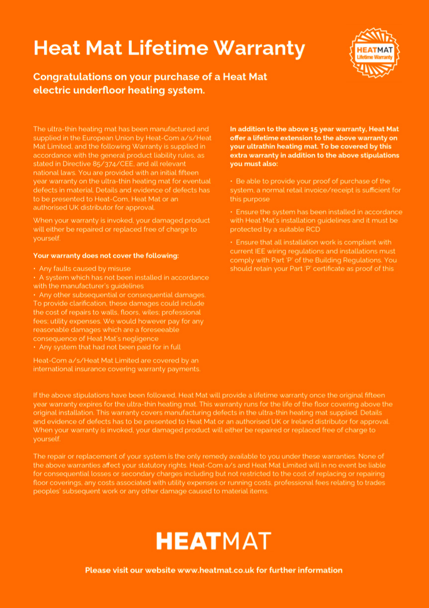 Lifetime Warranty example